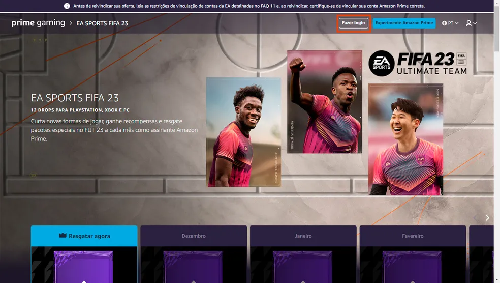 FIFA 23 e Prime Gaming mantém parceria e dão um ano de recompensas no FUT